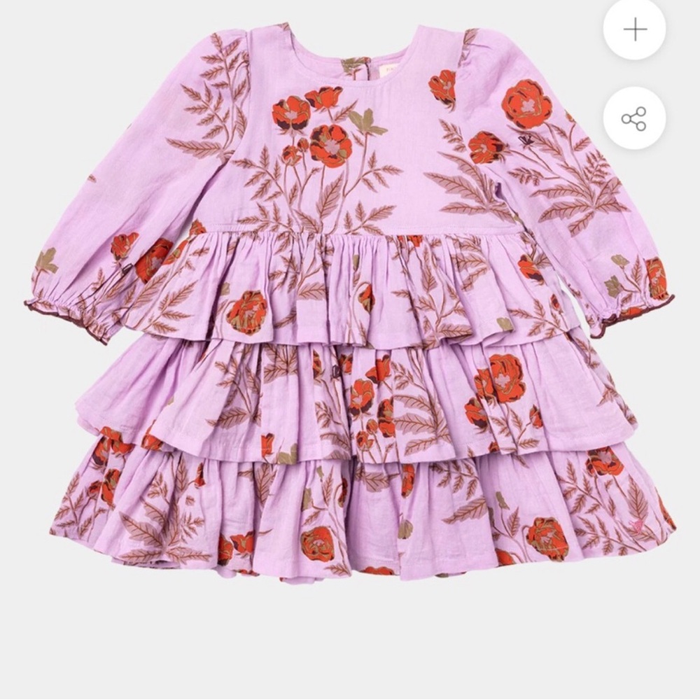 Pink Chicken New York Girls 5Y Fleur Dress in Lavender Poppy NWT